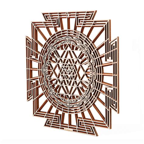 Buy Multilayer 3D Sri Yantra Sun 11 5 3 57 Wooden Wall Mandala