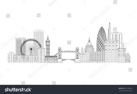 London City Sketch Skyline London Cityscape Stock Vector (Royalty Free ...