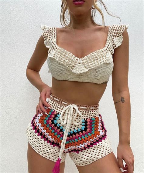 Conjunto Crochê Short E Cropped Elo7 Produtos Especiais