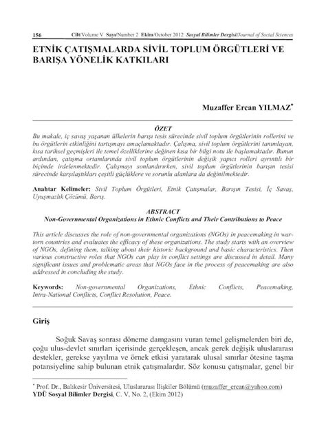 Pdf Muzaffer Ercan Y Lmaz Etnik At Malarda Sivil Toplum Rg Tleri