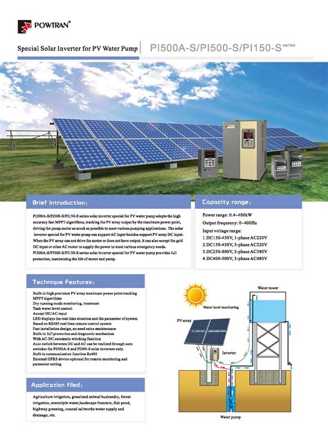 Inverter Solar Pump Powtran Pi A S R G Kw Hp V