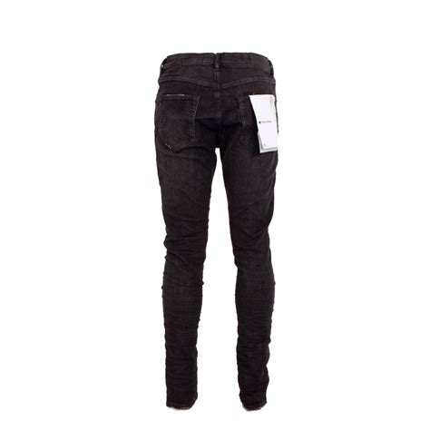 Purple Brand Mens Designer Jeans P001 Black Over Spray