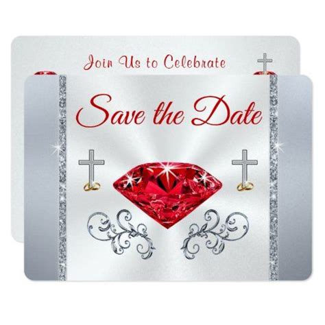 Shimmer 40th Anniversary Save The Date Cards Zazzle Save The Date