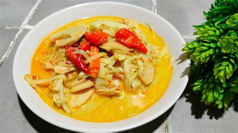 Resep Sayur Rebung Santan Kuning Youtube