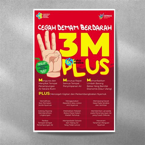 Jual Poster Kesehatan 3M Plus A3 Gambar Edukasi Cegah Demam Berdarah