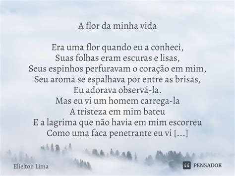 ⁠a Flor Da Minha Vida Era Uma Flor Elielton Lima Pensador