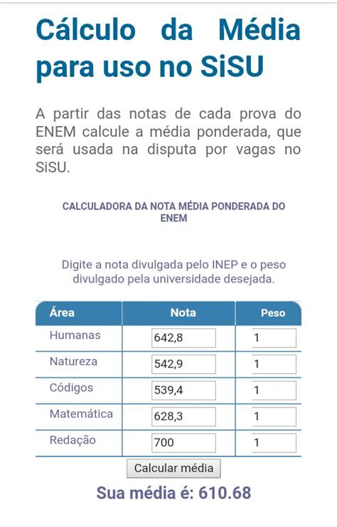Quantos Anos Vale A Nota Do Enem Para O Sisu - Como calcular a nota do ENEM, para o SISU, PROUNI e FIES. (Calculadora ...