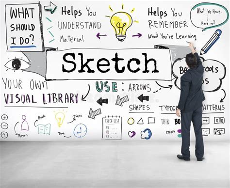 Sketch Notes Creative Drawing Design Graphic Concept Stock Photo