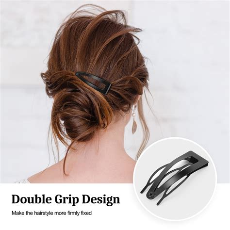 D Hair Clips Double Grip 24 Pieces Metal Snap Hair Clips 2 Inch Hair