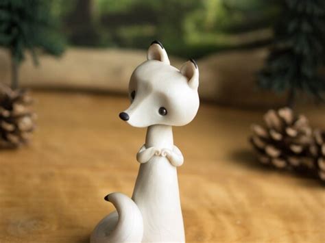 R E S E R V E D for Jane Arctic Fox Figurine by Bonjour