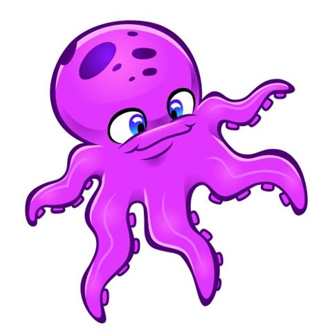 Octopus Cartoon Purple Design Royalty Free Vector Image