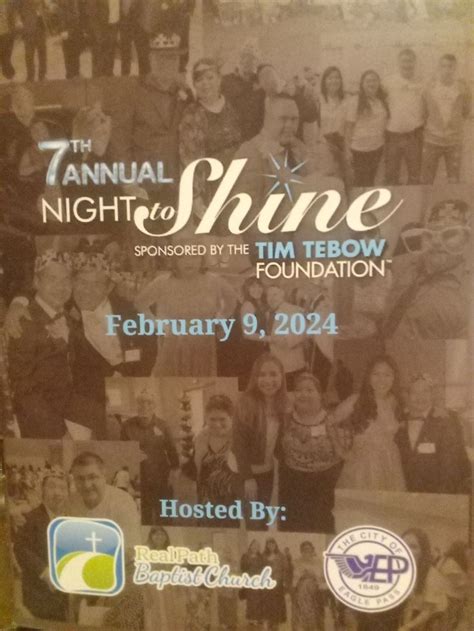 the annual night of shine sponsored by the tim tebow foundation is shown in this poster