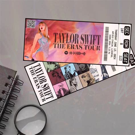 Editable Personalized Printable Taylor Swift Ticket The Eras Tour 2024