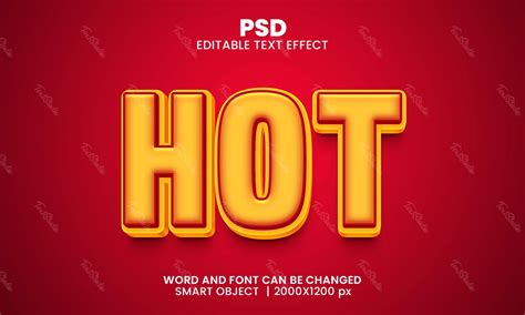 Effet De Texte Chaud En 3D Fichier PSD Photoshop Gratuit