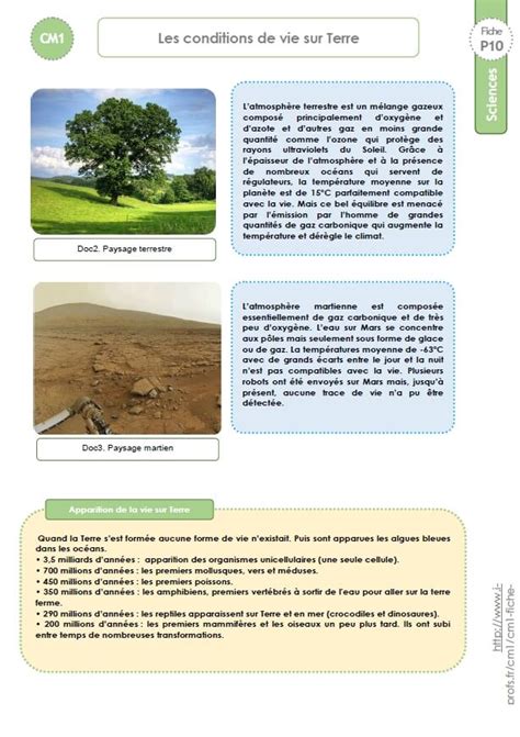 CM1 SCIENCES et TECHNOLOGIE Documents et traces écrites Conditions