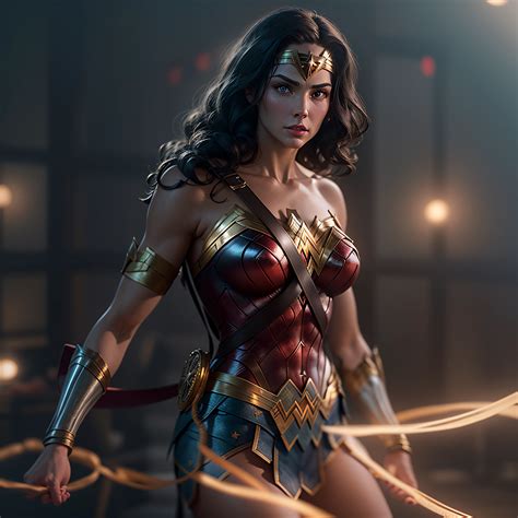 Wonder Woman With Her Glowing Lasso Of Truth Photo Realistic Octane