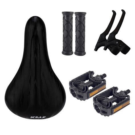 Kit Selim Pedal Manete E Manopla Aro 20 Preto Shopee Brasil