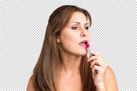 Premium Psd Middle Age Woman Over Isolated Background Holding Red