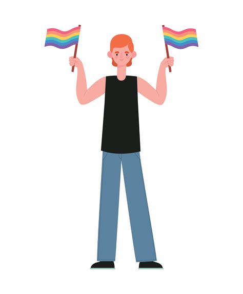 man holding a lgbtq flags 21398619 Vector Art at Vecteezy