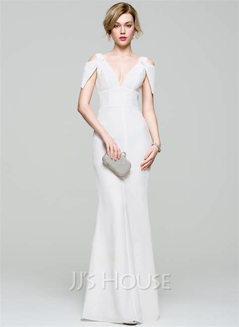 Sheath Column V Neck Floor Length Chiffon Prom Dresses 018103281 Jj