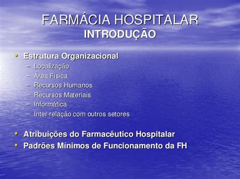 Farmacia Hospitalar Introducao