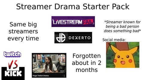 Streamer drama starterpack : r/starterpacks