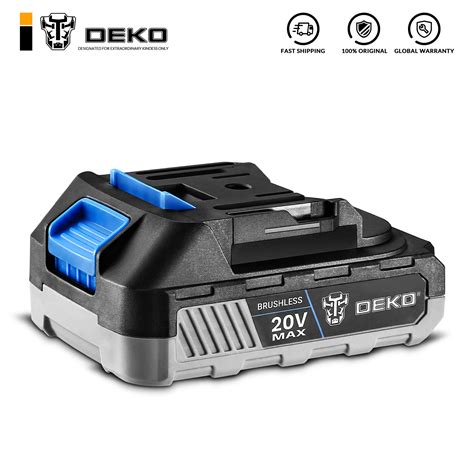 DEKO 20V Lithium 1500mAh Brushless Cordless Drill Tool B Attery Pack