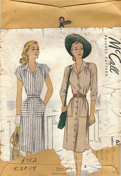 Ann Es Mccall Vintage Sewing Pattern Misses Robe Etsy