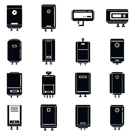 Boiler Gas Icons Set Simple Style Vector Art At Vecteezy