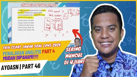 FR SOAL TIU CPNS 2024 Trik Jawab Soal Penalaran Analitis Part 4