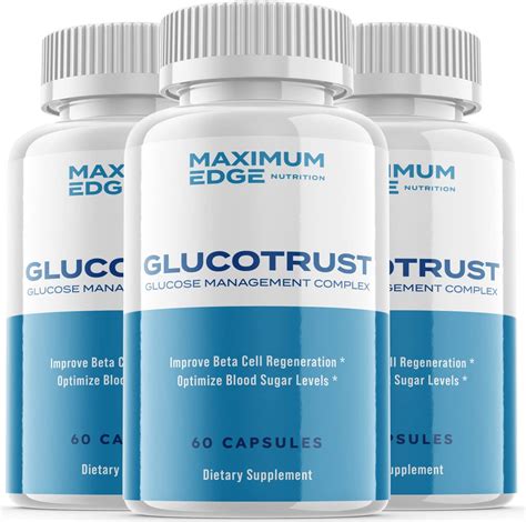 3 Pack Glucotrust Advanced Formula Supplement Capsules Gluco Trust