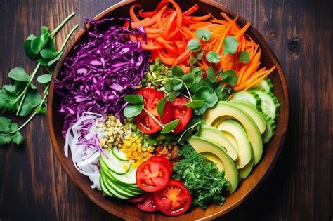 Premium Ai Image The Rainbow Buddha Bowl A Refreshing Wholesome And