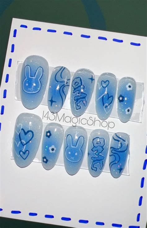 Kpop Press On Nails New Jeans Inspired Funky Nails Dope Nails Swag