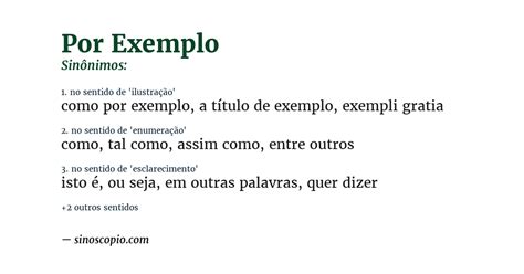 Sinônimo De Por Exemplo