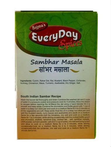 Sigmas Sambhar Masala Powder Packaging Size G Packaging Type Box