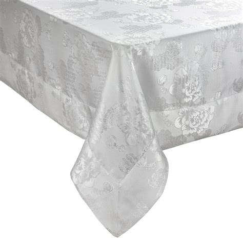 Elegant Premium Damask Design Tablecloths In White EBay