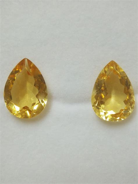 Natural Citrine Pear Shape X Mm Faceted Loose Gems Etsy