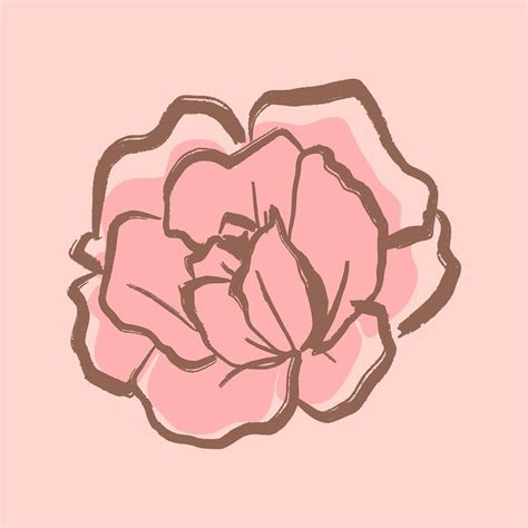 Rose Drawing Simple Pink Drawing Roses Drawing Flower Line Drawings