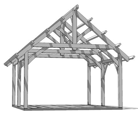 19×22 King Post Plan Timber Frame Pavilion Pavilion Plans Timber