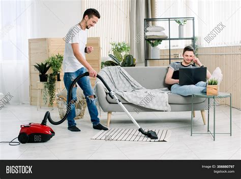 Couple Gay Cleaning Image Photo Free Trial Bigstock