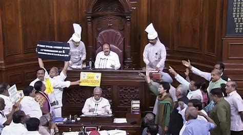 Rajya Sabha Adjourned Within Four Minutes Amid Protest By Opposition