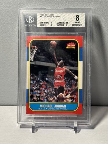 1986 87 Fleer 57 Michael Jordan Rookie RC BGS 8 EBay