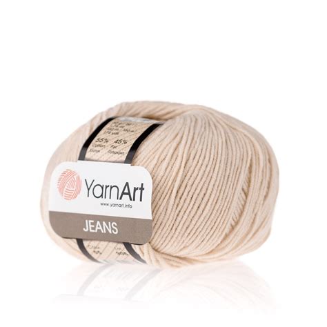 Пряжа YarnArt Jeans (ЯрнАрт Джинс) 50г, 160м, цвет 05 слоновая кость ...