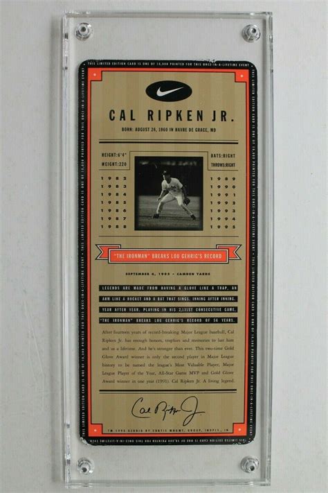 Cal Ripken Breaks Lou Gehrig S Record Camden Yards Sept