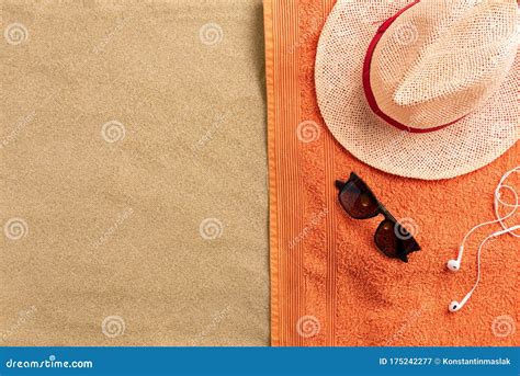 Top View Straw Hat And Sunglasses With Copy Space Traveler Accessories