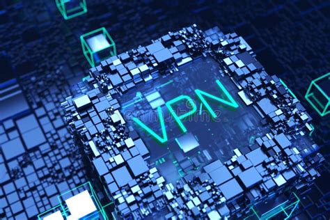 Vpn Network Security Internet Privacy Encryption Concept 3d Render Stock Illustration