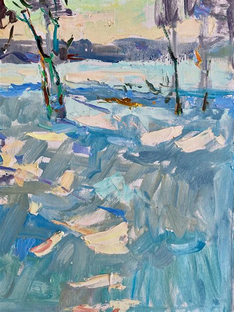 Impressionist art Original painting Winter Snow landscape | Etsy