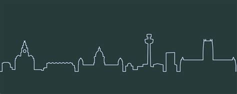 One single line drawing liverpool city skyline Vector Image