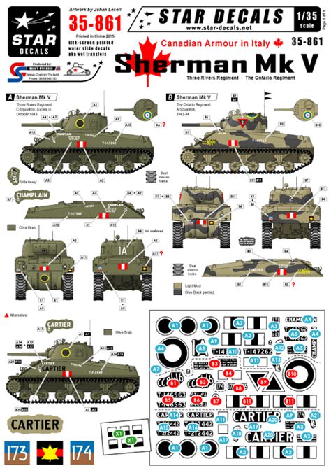 Canadian Sherman Mk V In Italy Three Rivers And Ontario Regiment Star