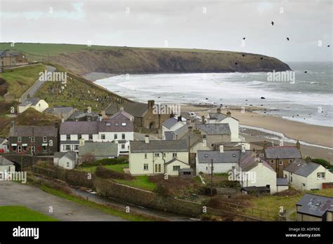 View Over The Small Coastal Village Of Aberdaron On The Lleyn Peninsula